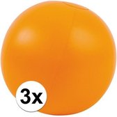 3x Opblaasbare strandbal oranje 30 cm