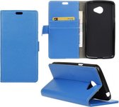 Litchi cover blauw wallet case hoesje LG K5