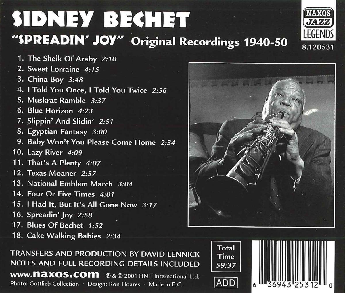 Sidney Bechet Volume 1 Spreadin Joy 1940 1950 CD Sidney Bechet sidney-bechet-volume-1-spreadin-joy-1940-1950-cd-sidney-bechet