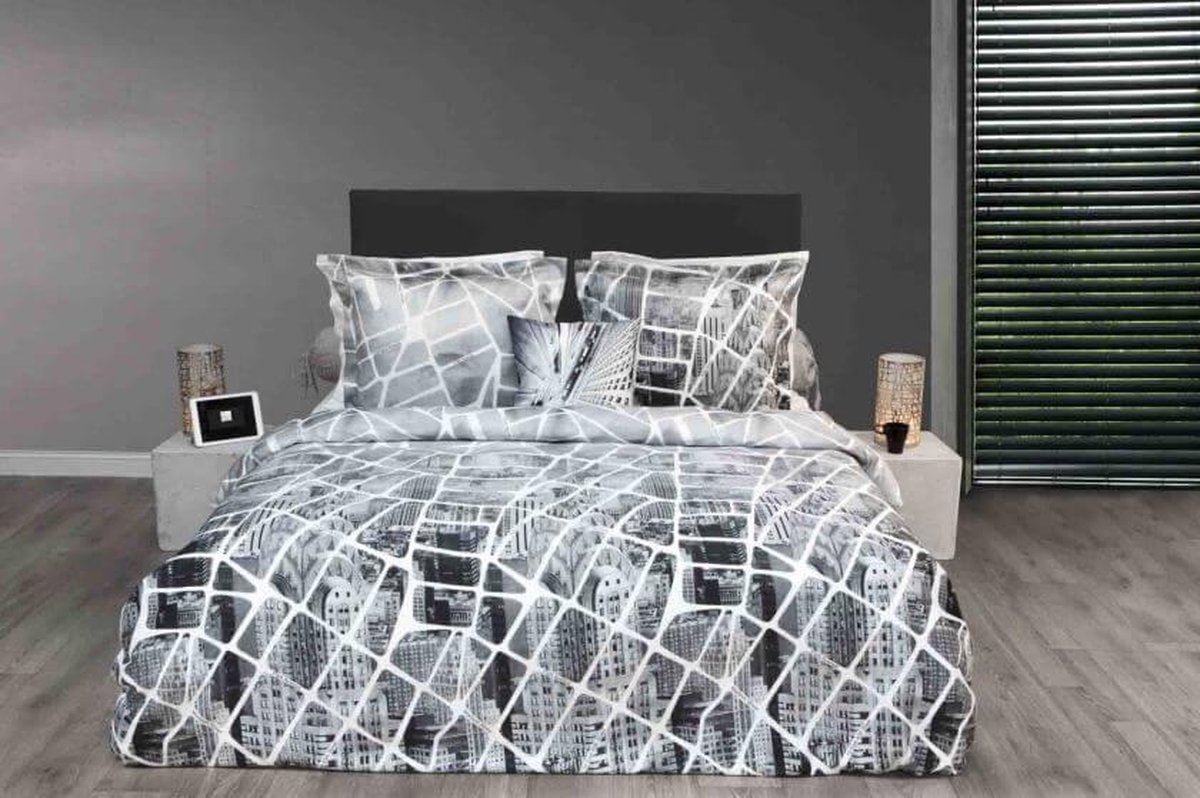 Heckettlane HNL Refined Satin Scenery Dekbedovertrek - Litsjumeaux XL - 260x200/220 cm - Grijs