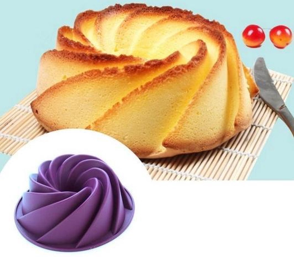 Siliconen Tulband Bakvorm - Tulpbandvorm Cake Vorm - Pudding Vorm - Ijs Taart Vorm