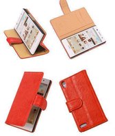 Best Cases Couverture de livre orange vintage Huawei Ascend P6