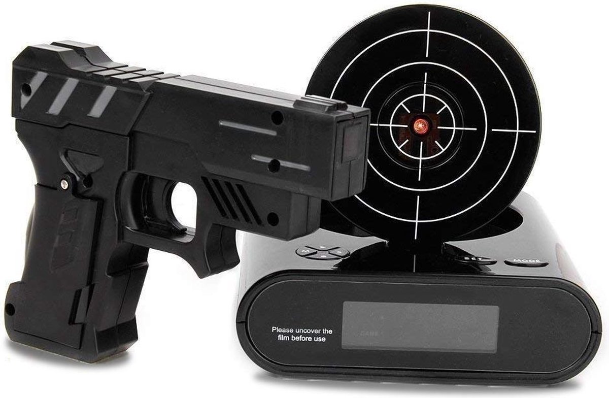 Eyzo Digitale Alarm Klok met Gun | Schiet met het pistool op de wekker om  het alarm... | bol.com