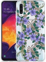 Galaxy A50 Hoesje Purple Flowers - Designed by Cazy