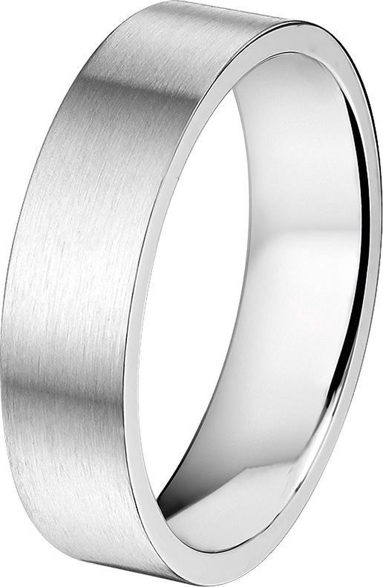 The Jewelry Collection Ring A508 - 6 mm - Zonder Cz - Staal