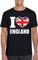 Zwart I love Engeland fan shirt heren M