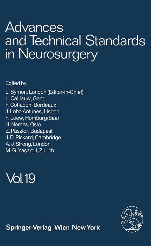 Advances and Technical Standards in Neurosurgery 19 - Advanc ... - cover