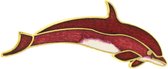 Behave Broche dolfijn rood emaille