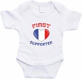 Wit First Frankrijk supporter rompertje baby - Babykleding 56