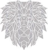 Leeuw Geometrisch Vlak Hout 50 x 51 cm Grey wash - Wanddecoratie