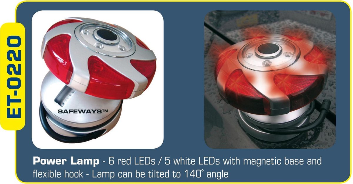 Safeways - LED 6 rode en 5 witte - waarschuwings UFO. Signalering en  veiligheid LED lamp.