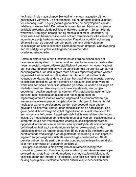 Tekstpagina uit een boek, politieke analyse.