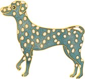 Behave® Broche hond Dalmatiër blauw wit emaille