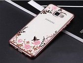 Xssive Flexibele TPU Case met roze bloemetjes Samsung Galaxy A5 2016 A510 - Back Cover - TPU - Roze Rand
