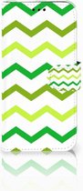 Geschikt voor Samsung Galaxy J5 2017 Uniek Wallet Book Case Hoesje Zigzag Groen