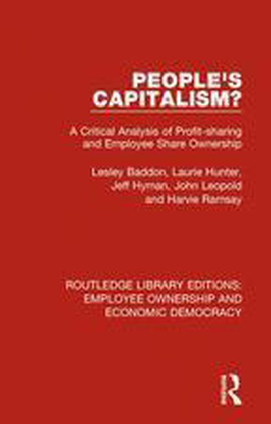 Routledge Library Editions: Employee Ownership and Economic  ... - cover
