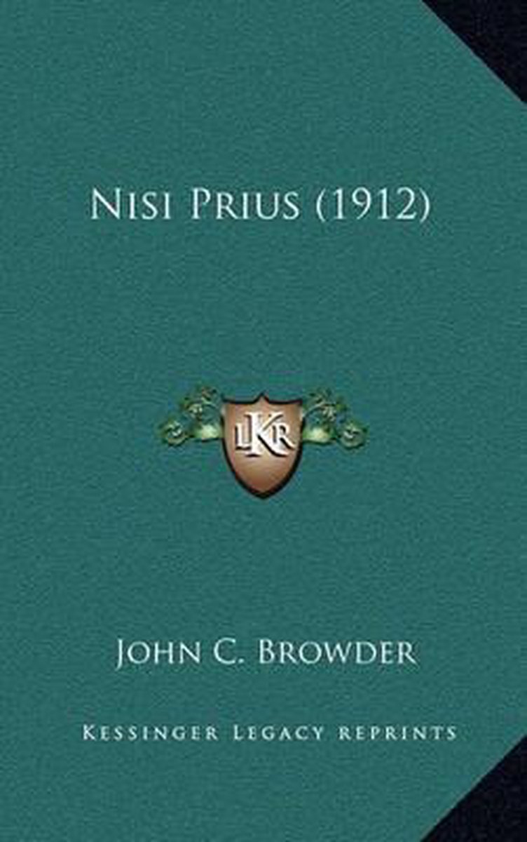 Nisi Prius (1912) van John Browder