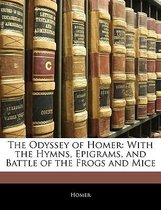 Rij van oude boeken met bruine en rode kaften. De titels zijn deels leesbaar, waaronder 'The Odyssey of Homer'.