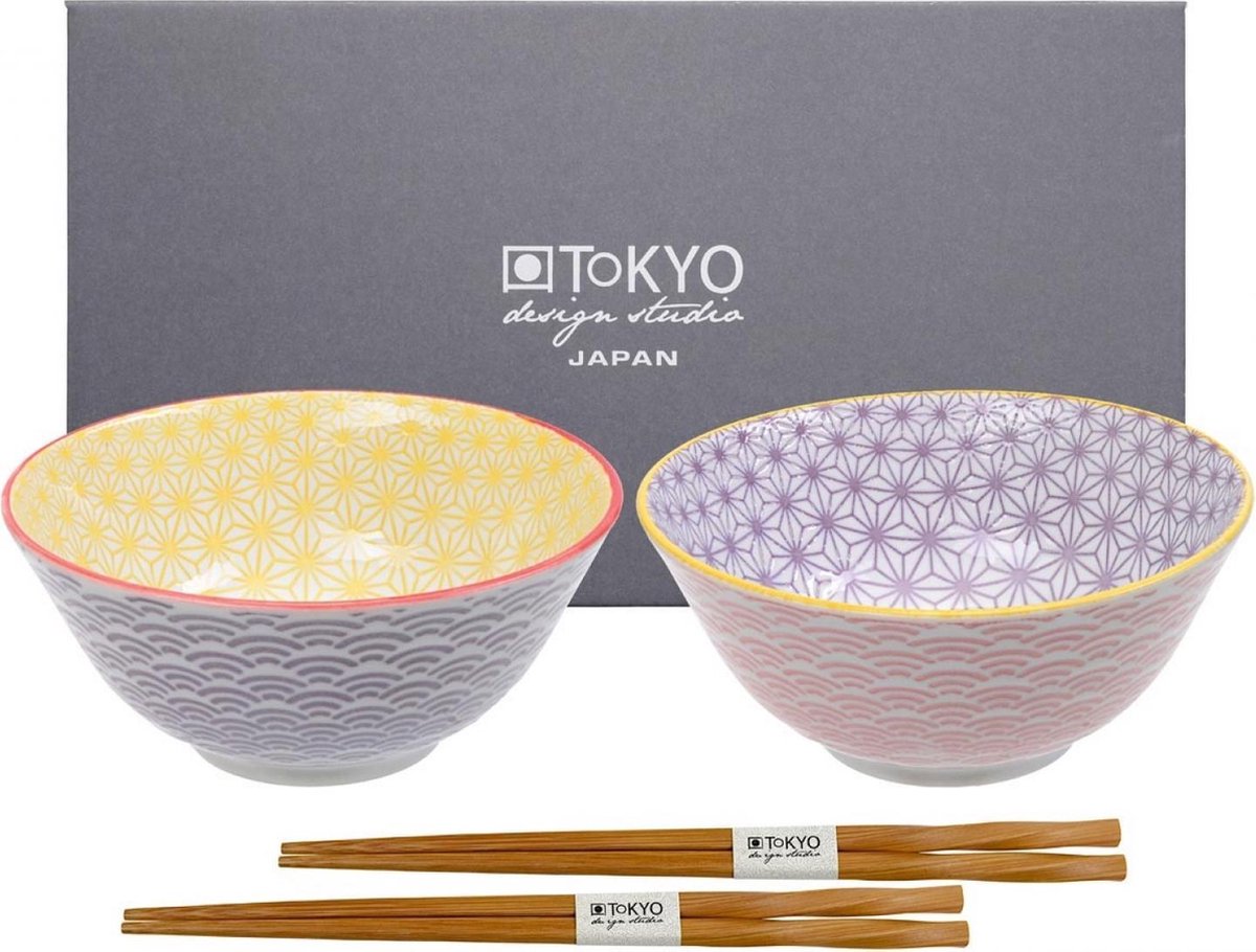 Tokyo Design Studio Star Wave Kommen Meerkleurig 15 cm (set van 2)