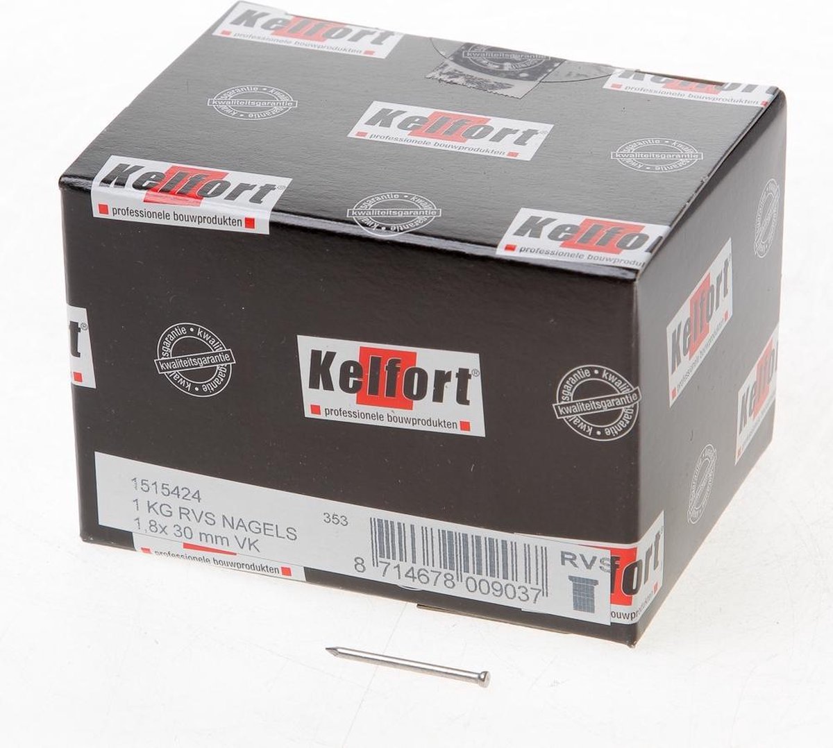Kelfort draadnagel verloren kop RVS 1.8 x 30mm 1kg