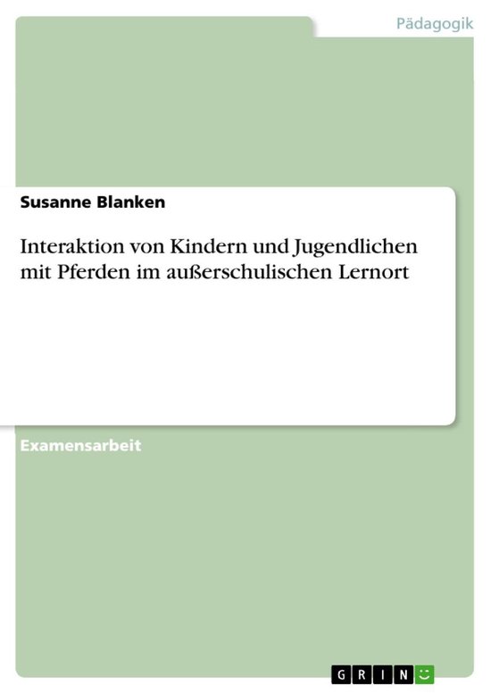 Interaktion von Kindern und Jugendlichen mit Pferden im auß ... - cover