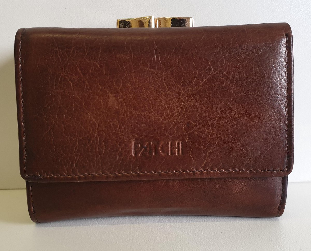 Patchi Dames Beugelportemonnee Bruin