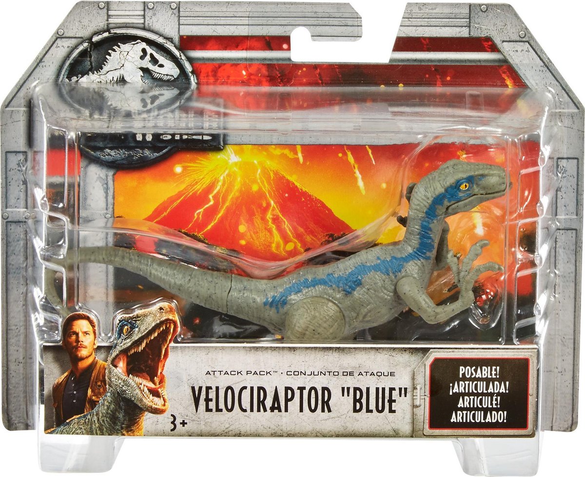 Jurassic World Attack Pack Velociraptor Blue - Speelgoeddino bol.com