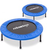Relaxdays fitness trampoline indoor - kleine trampoline tot 100 kg - thuis - volwassenen - 91 cm