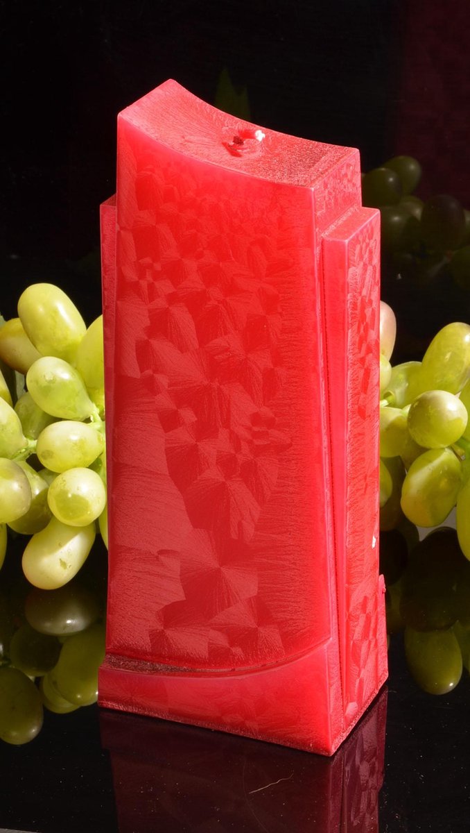 Apollo kaars, ROOD POLYMICO, hoogte 18 cm