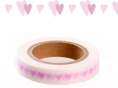 Washi tape met roze hartjes