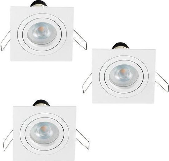 Idioot lus vervolgens LED inbouwspot Coblux - wit - set 3 inbouwspots GU10 - inbouwspotje -  downlights -... | bol.com