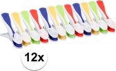 Gekleurde wasknijpers - 12 stuks - plastic knijpers