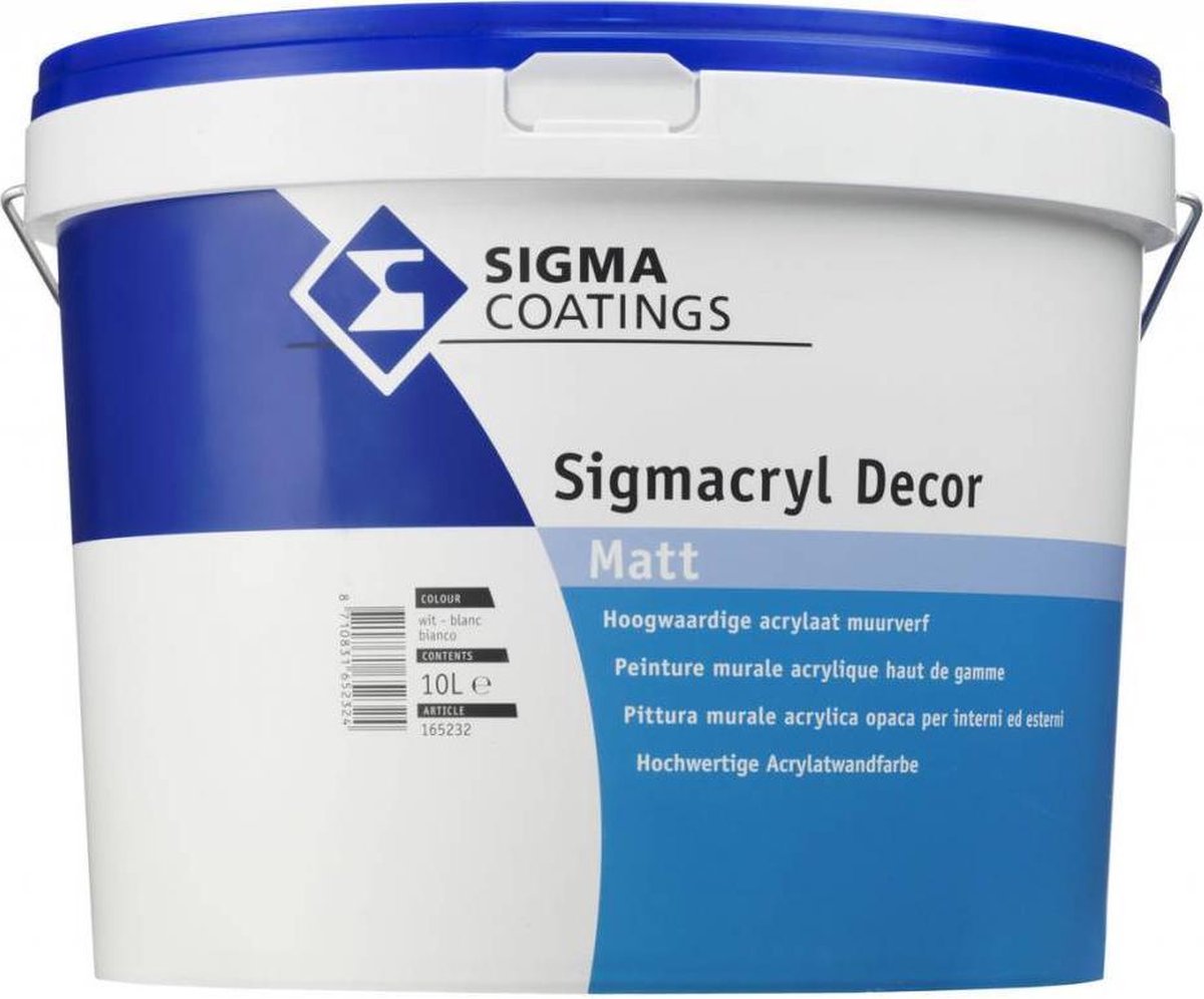 Sigmacryl Decor Matt Wit 10 Liter