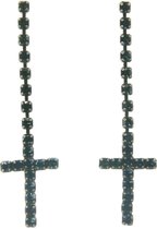 oorstekers in kruisjesvorm van steentjes