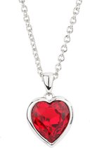 Traveller Ketting - Hart - Swarovski kristallen - Rood - 40/43/46 cm - Zilverkleurig - 157260