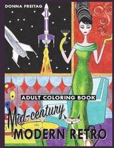 Mid-Century Modern Retro Adult Coloring Book
