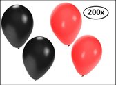 Halloween ballonnen helium 200x rood en zwart