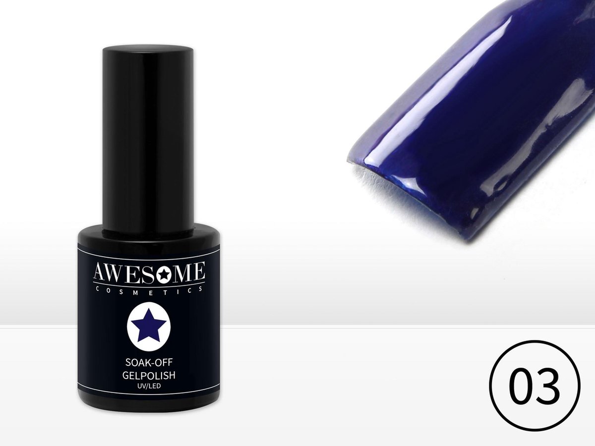 Goedkoopste Awesome 03 Jeans Blauw Gelpolish - Gellak - Gel nagellak - UV & LED