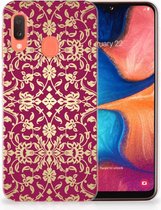 Geschikt voor Samsung Galaxy A20e TPU Silicone Hoesje Design Barok Pink
