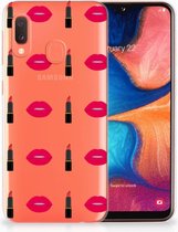 TPU Siliconen Hoesje Geschikt voor Samsung A20e Design Lipstick Kiss