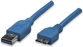 TECHly USB-kabel USB 3.2 Gen1 (USB 3.0 / USB 3.1 Gen1) USB-A stekker, USB-Micro-B 3.0 stekker 50.00 cm Blauw Vergulde steekcontacten
