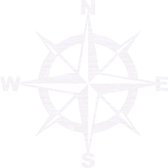 Kompas Hout 80 x 80 cm White wash - Wanddecoratie
