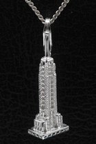Zilveren Empire State Building NY hanger én bedel