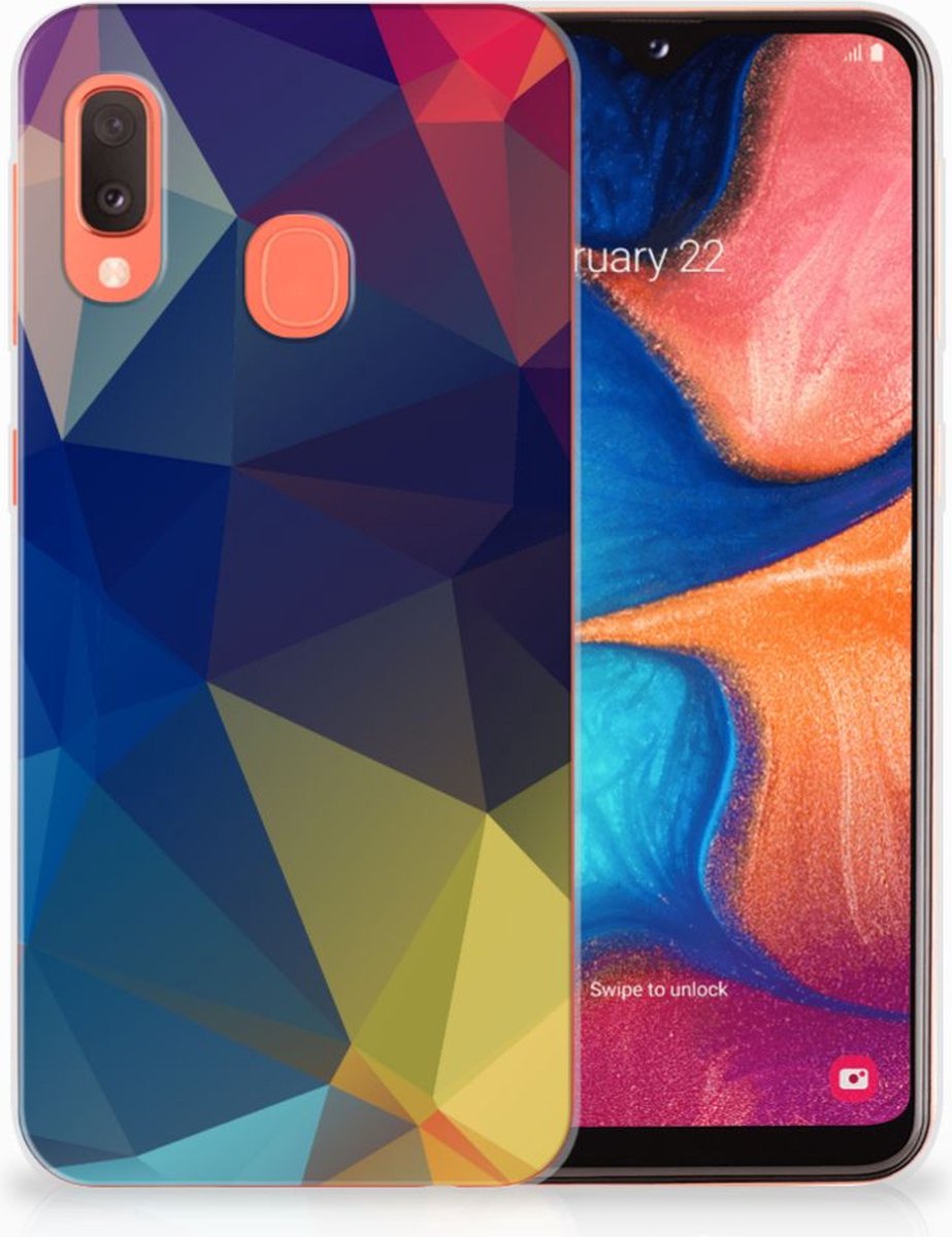 Samsung Galaxy A20e TPU Hoesje Polygon Dark