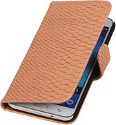 Samsung Galaxy J5 Snake Slang Booktype Wallet Hoesje Rood - Cover Case Hoes
