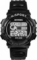 HONHX S Sport - Horloge - Kunststof - 44 mm - Zwart