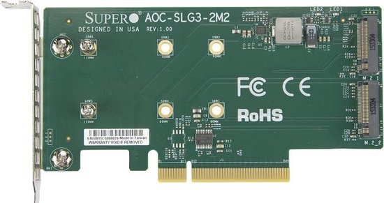 Supermicro AOC-SLG3-2M2 interfacekaart/-adapter M.2 Intern