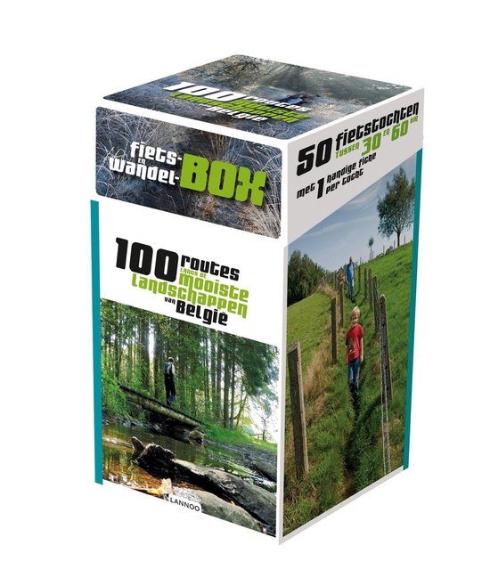Cover van het boek 'box 100 routes langs de mooiste landschappen van belgië' van Michaël Cassaert