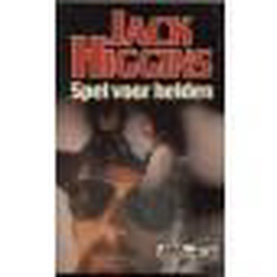 Boek 'Spel voor helden' van Jack Higgins, met een close-up van een man met zonnebril.