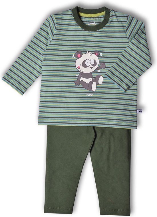 Woody pyjama jongens - panda - groen - 182-3-PLU-S/977 - maat 86 | bol.com